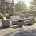 Savana 2-Seater Sofa Set with 2 Armchairs & Height Adjustable Table
