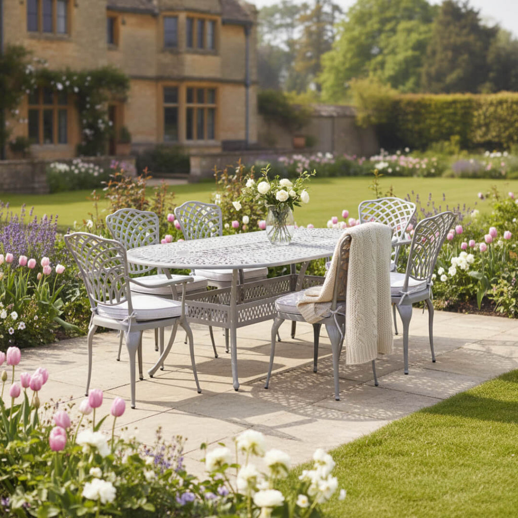 Ashton Light Grey 6 Chair Dining Set