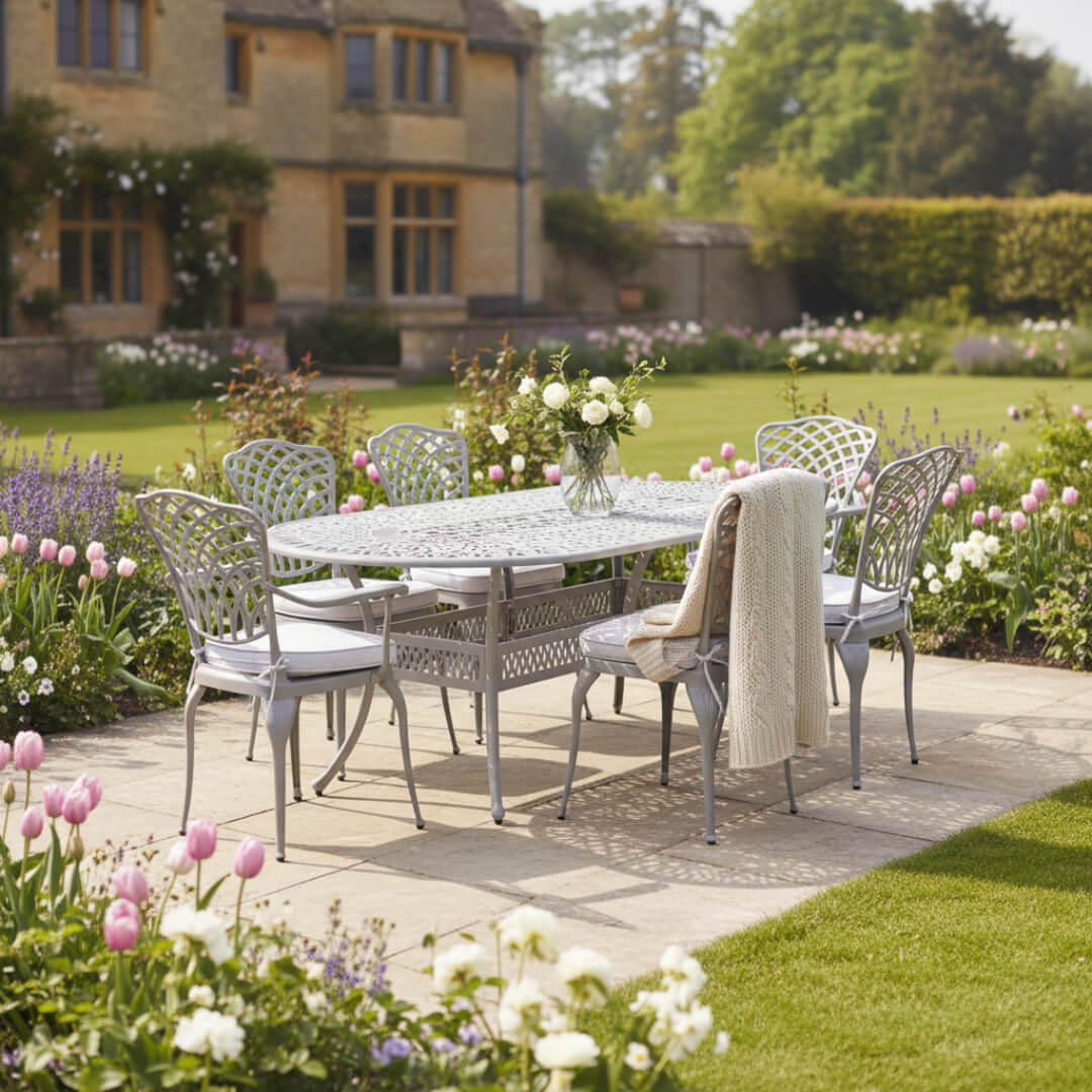 Ashton Light Grey 6 Chair Dining Set