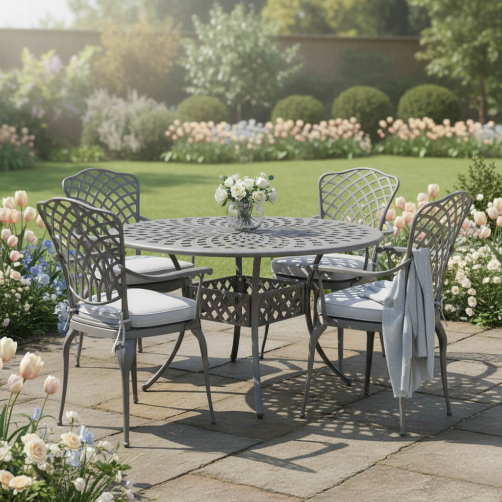 Ashton Light Grey 4 Chair Dining Set