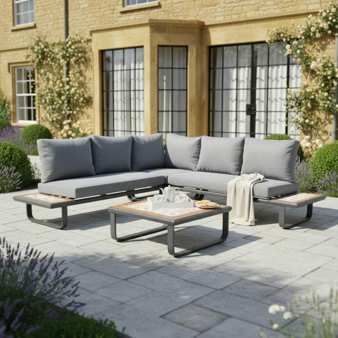 Andalma Square Corner Sofa Set with Coffee Table