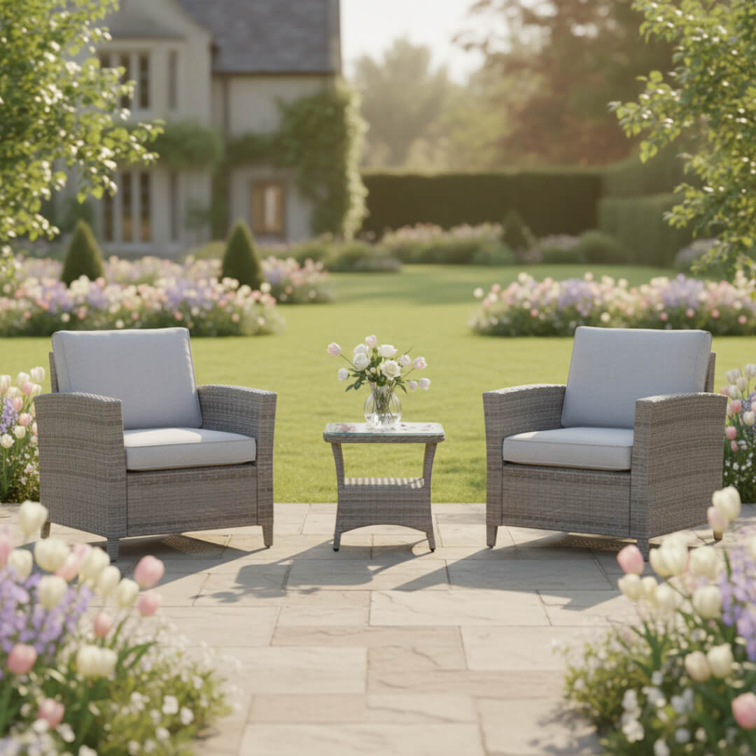 Balancia 2 Chair Lounge Bistro Set with Side Table