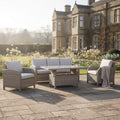 Savana 3-Seater Sofa Set with 2 Armchairs & Height Adjustable Table