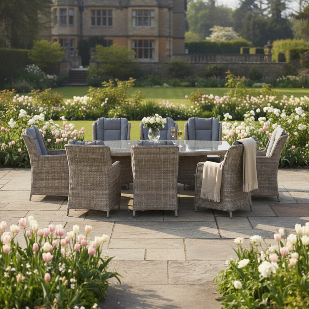 Trueas 8 Chair Wingback Dining Set