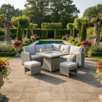 Savana Square Corner Sofa Set with Firepit Table