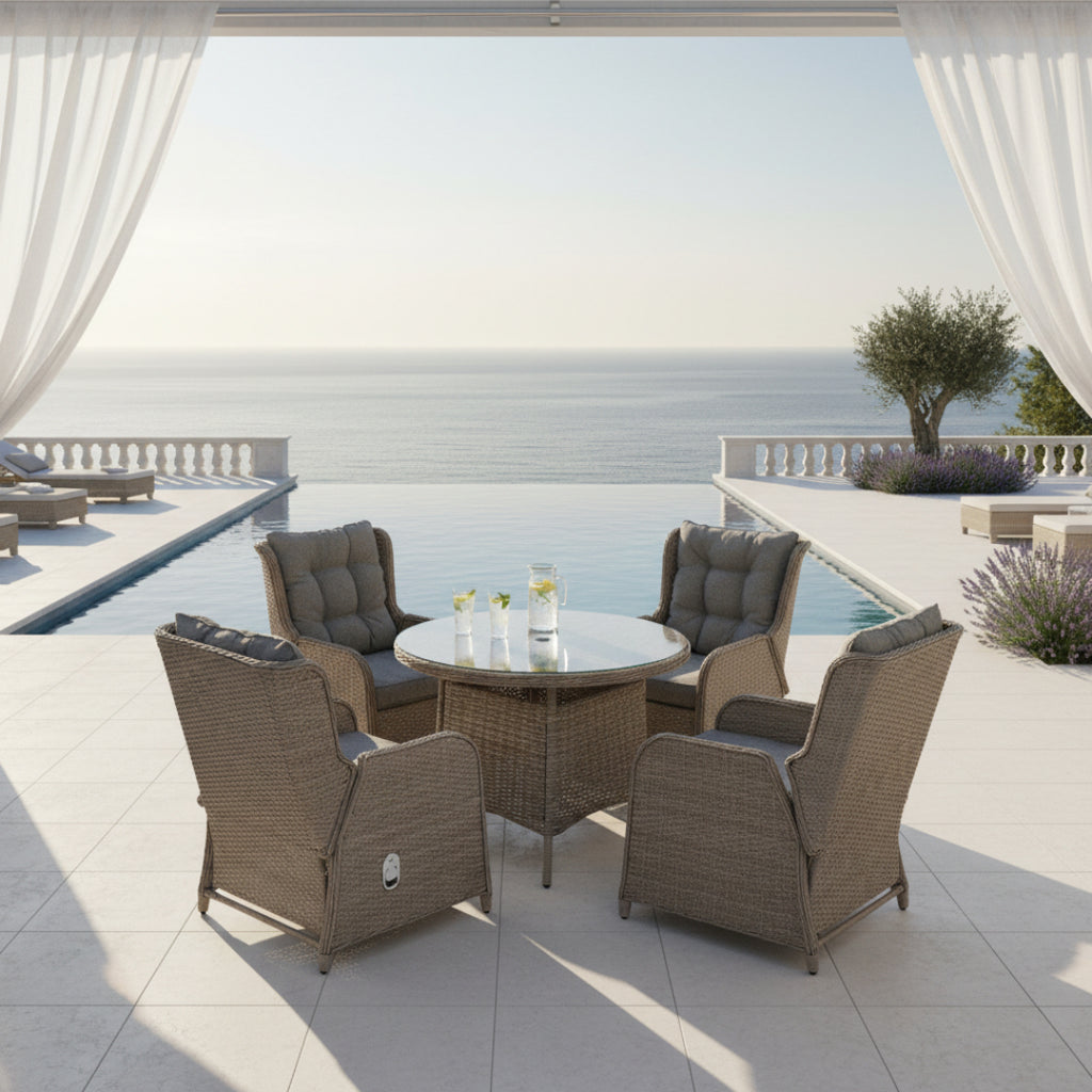 Trueas 4 Chair Reclining Dining Set