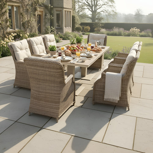 Varoon 8 Chair Wingback Dining Set