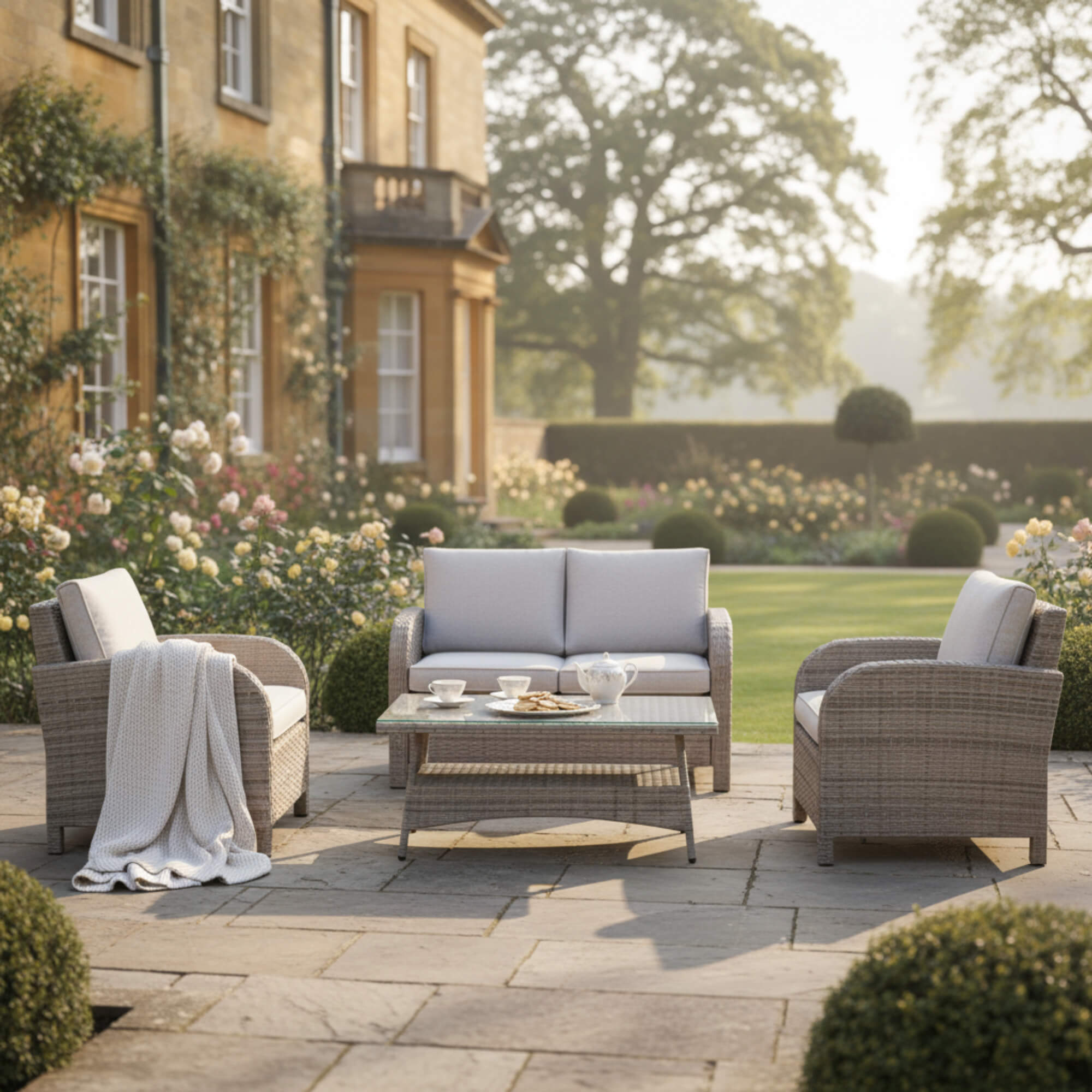 Savana 2-Seater Sofa Set with 2 Armchairs & Coffee Table