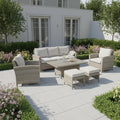 Balancia 3-Seater Sofa Set with 2 Armchairs & Height Adjustable Table