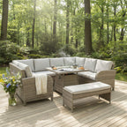 Savana U Shaped Corner Sofa Set with Firepit Table