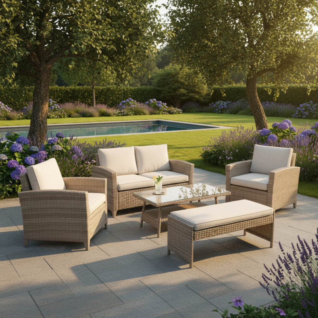 Balancia 2-Seater Sofa Set with 2 Armchairs & Coffee Table