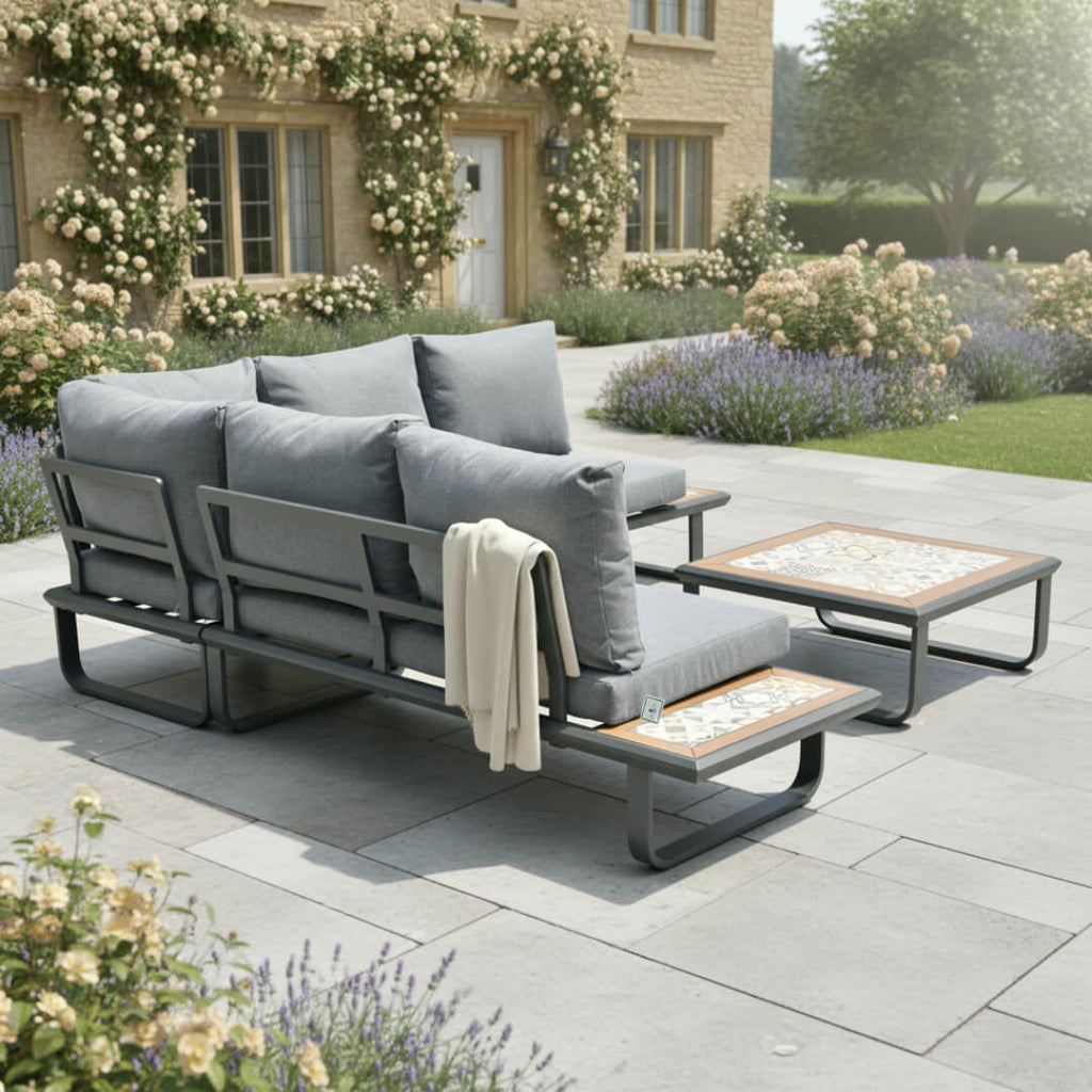 Andalma Square Corner Sofa Set with Coffee Table