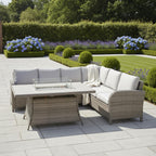 Savana L Corner Sofa Set with Firepit Table