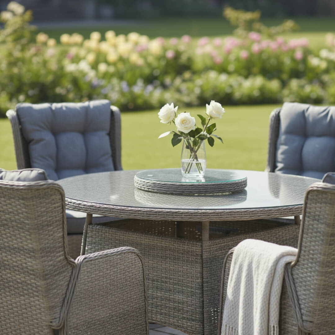 Trueas 6 Chair Reclining Wingback Dining Set