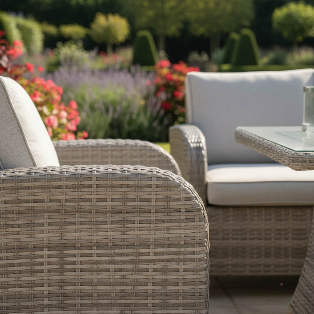 Savana Square Corner Sofa Set with Firepit Table