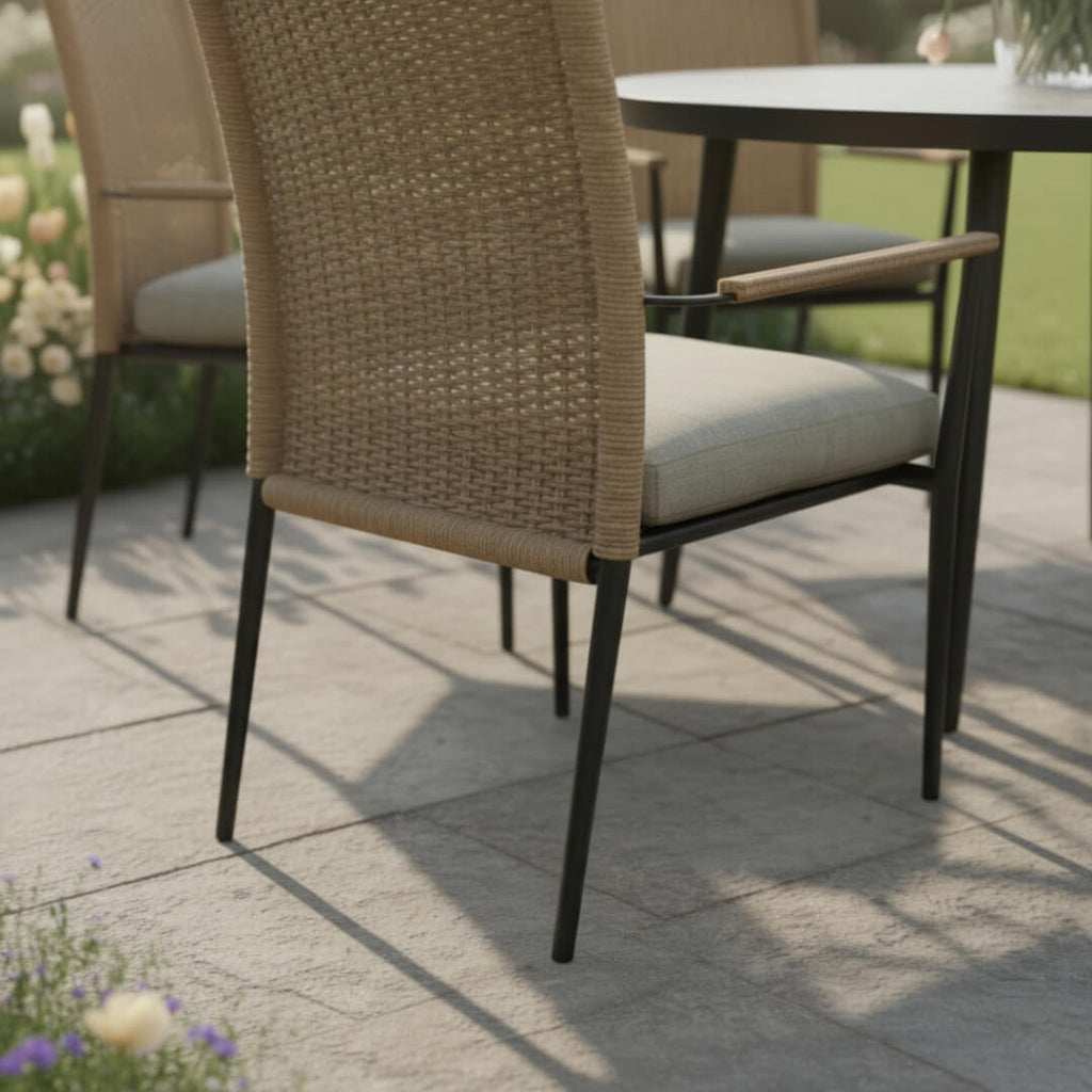 Balma Anthracite/ oatmeal 6 Chair Dining Set
