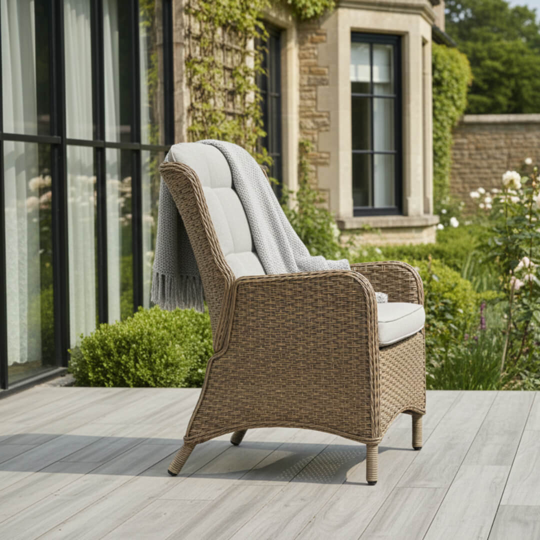 Larca 8 Chair Reclining Wingback Dining Set