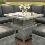 Balma Square Corner Set with 2 Stools & Height Adjustable Table