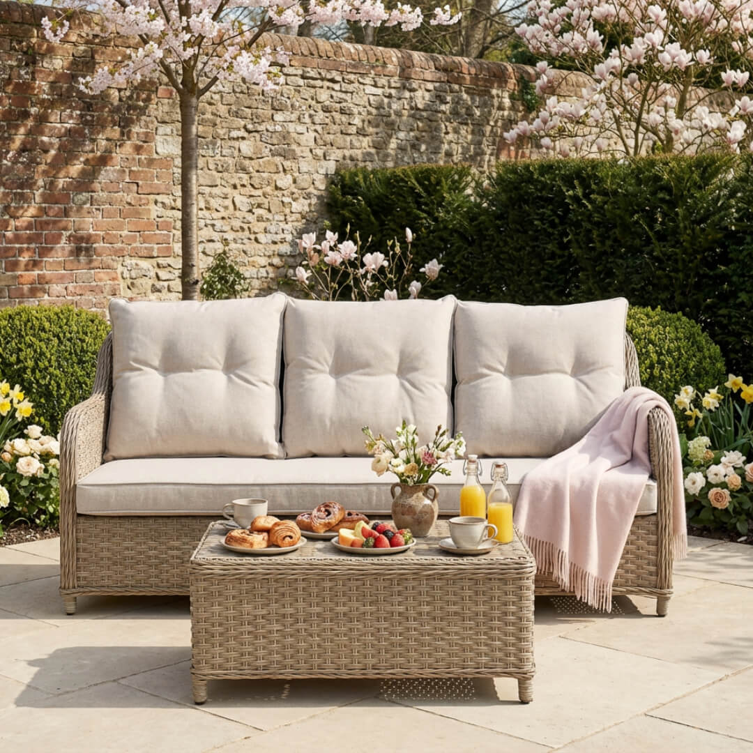 Varoon 3-Seater Sofa Set with 2 Armchairs, 2 Stools & Standard Table