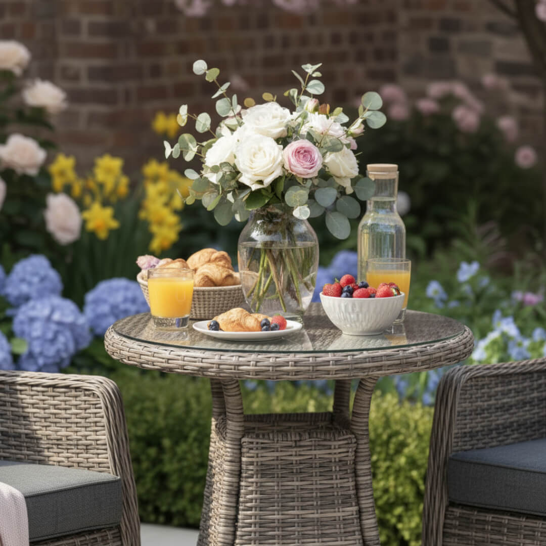 Trueas 2 Seat Wingback Bistro Set with Table