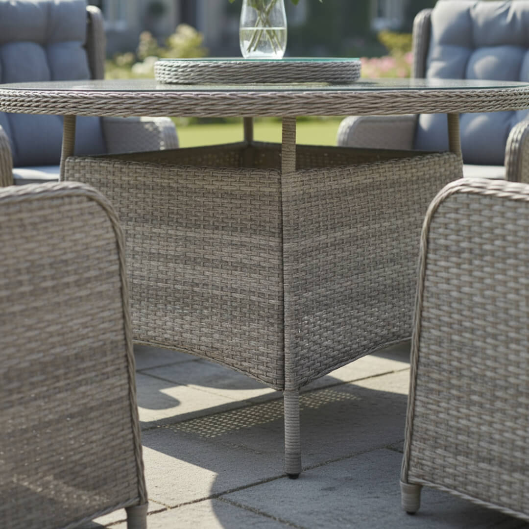 Trueas 6 Chair Reclining Wingback Dining Set