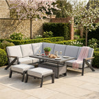 Longton L Corner Sofa Set with 2 Stools & Height Adjustable Table