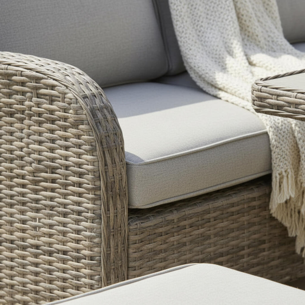 Savana L Corner Sofa Set with Firepit Table