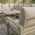 Tooran L Corner Sofa Set with Bench, X-leg Dining Table