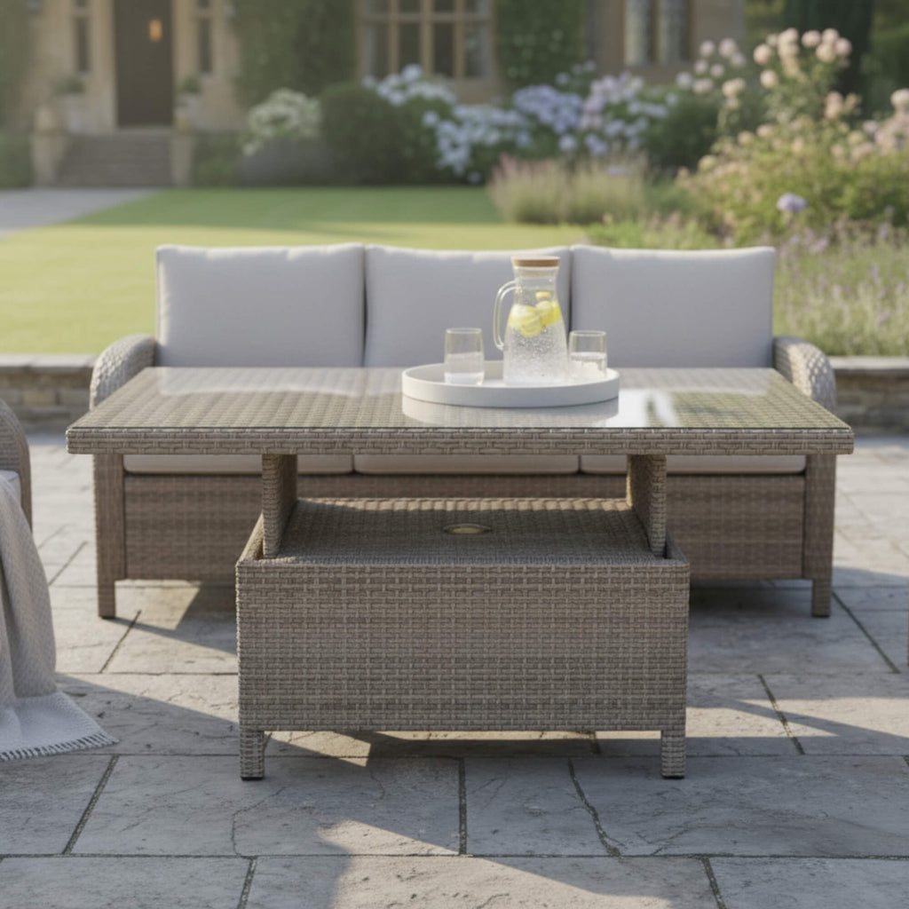 Savana 3-Seater Sofa Set with 2 Armchairs & Height Adjustable Table