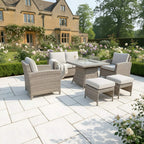 Balancia 2-Seater Sofa Set with 2 Armchairs & Firepit Table