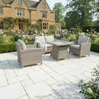 Balancia 2-Seater Sofa Set with 2 Armchairs & Firepit Table