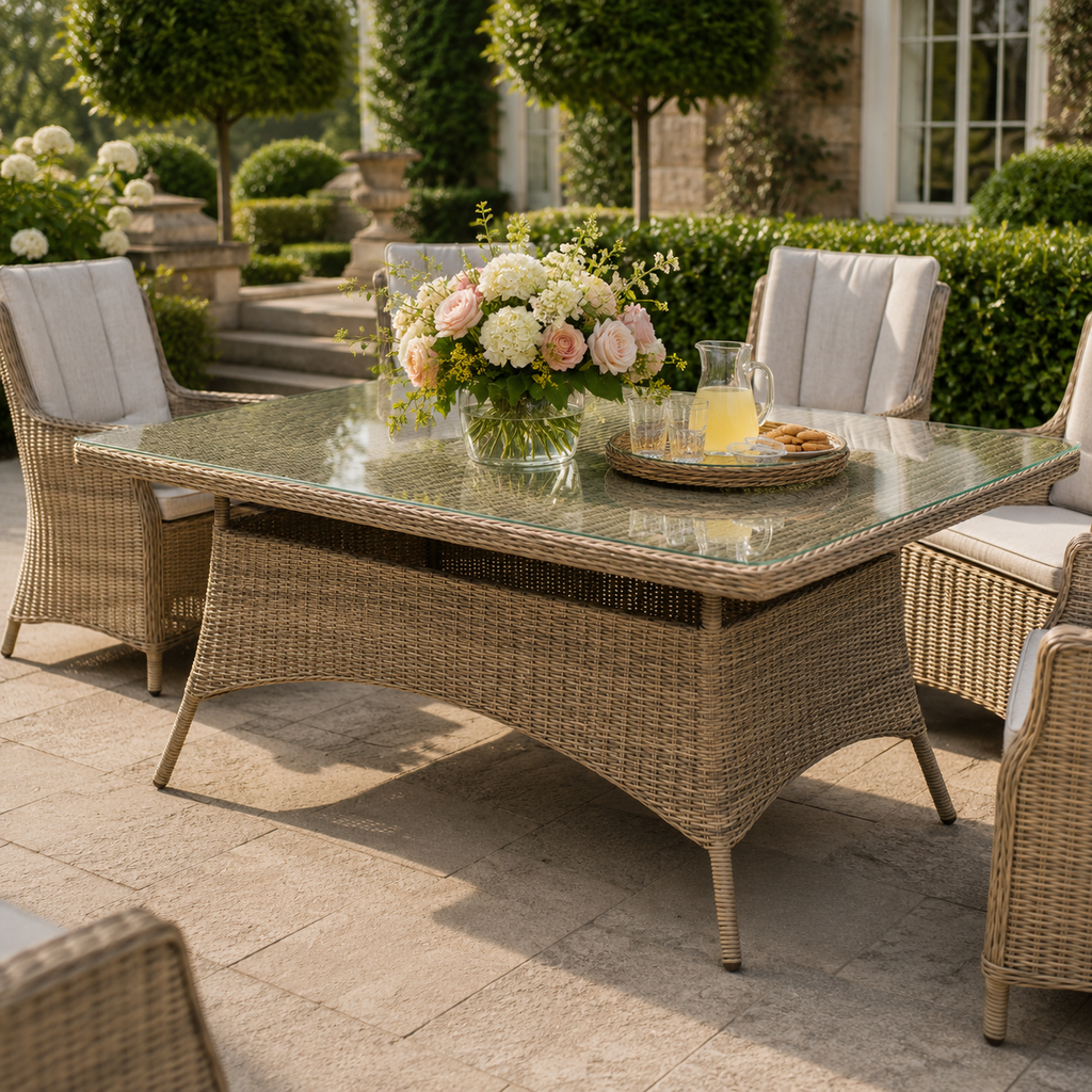 Alivar Driftwood 8 Chair Wingback Dining Set