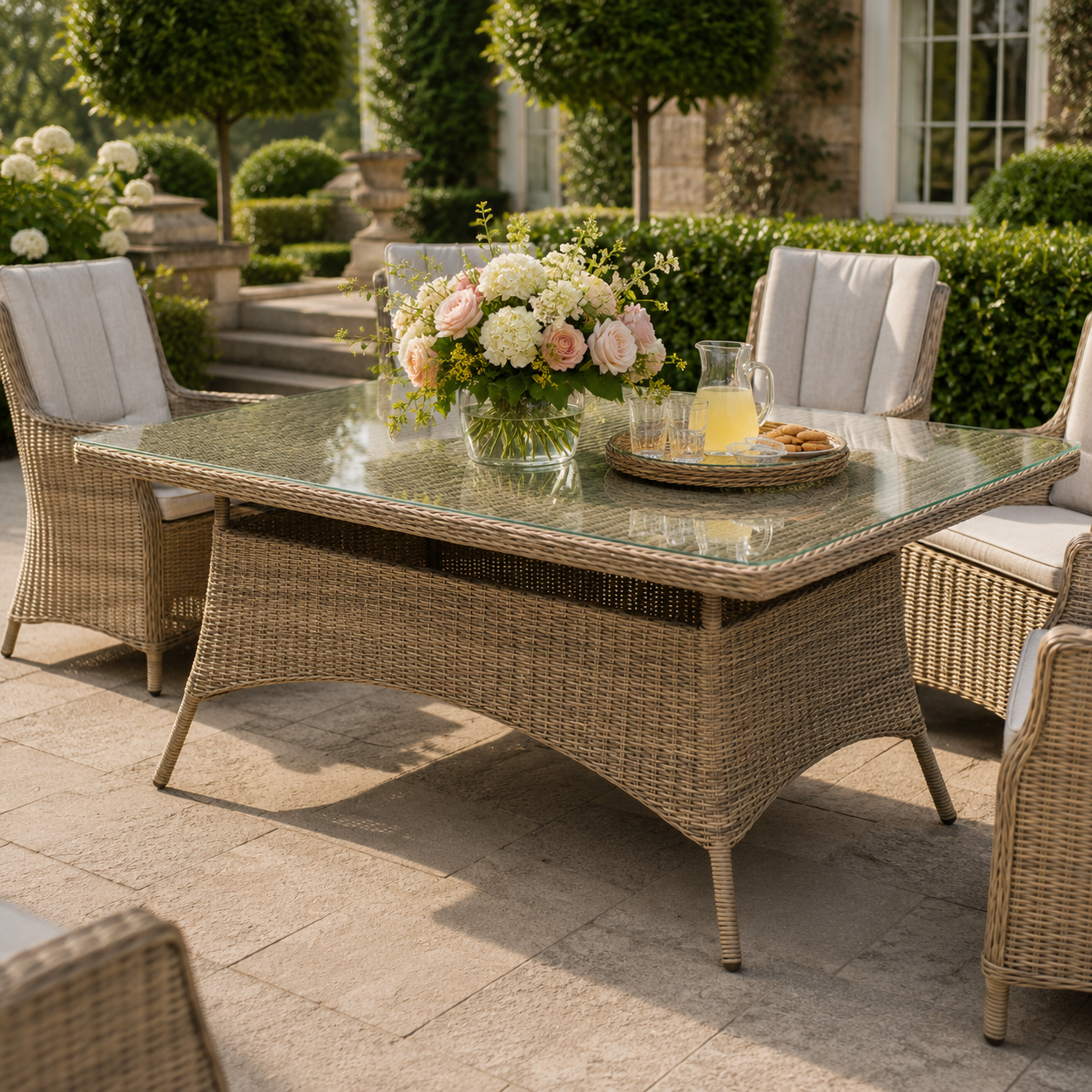 Alivar Driftwood 8 Chair Wingback Dining Set